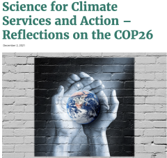 Screenshot OAG title Science for Climate Services and Action - Reflections on the COP26 